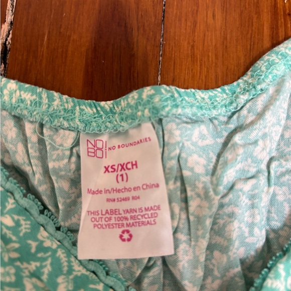 Aqua and White Mini Dress - Picture 2 of 3